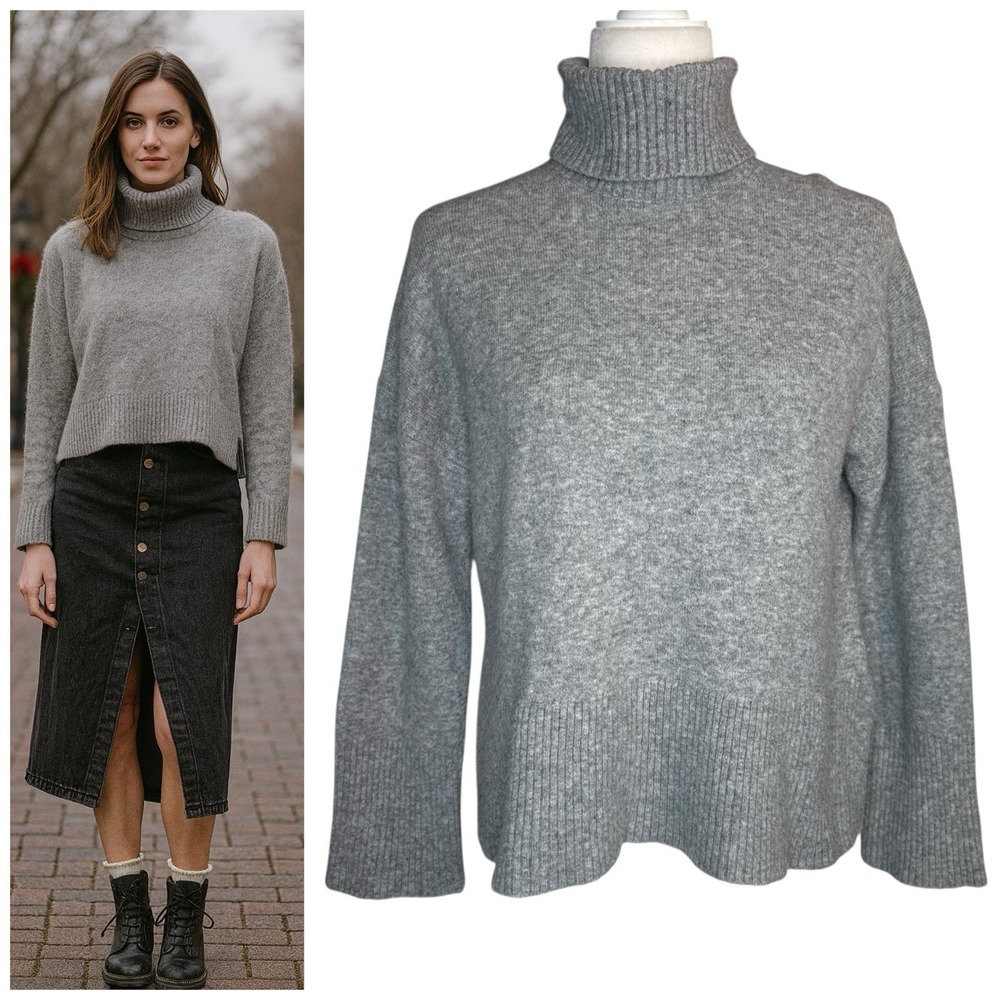J. Crew Turtleneck Sweater in Supersoft Yarn Size XS‎ Gray Wool Alpaca Classic